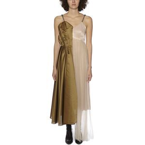 QUETSCHE Asymmetrical Draped Midi Dress Women PINK Dresses